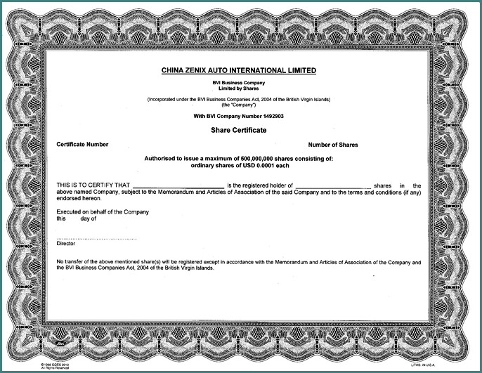 Sample Stock Certificate Template Sample Stock Certificate Template
