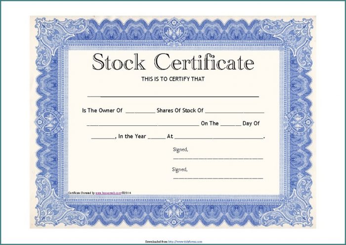Stock Certificate Template Stock Certificate Template