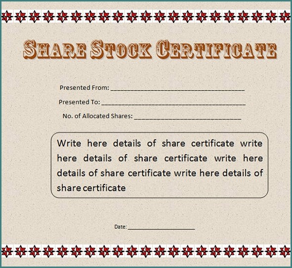 Stock Certificate Template Word Download Stock Certificate Template Word Download