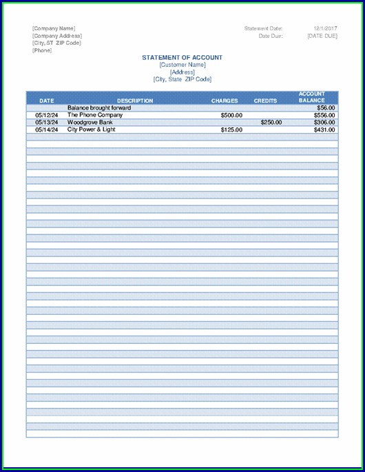 Bank Account Statement Format Excel Bank Account Statement Format Excel