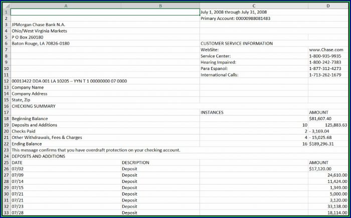 Fifth Third Bank Statement Template Fifth Third Bank Statement Template