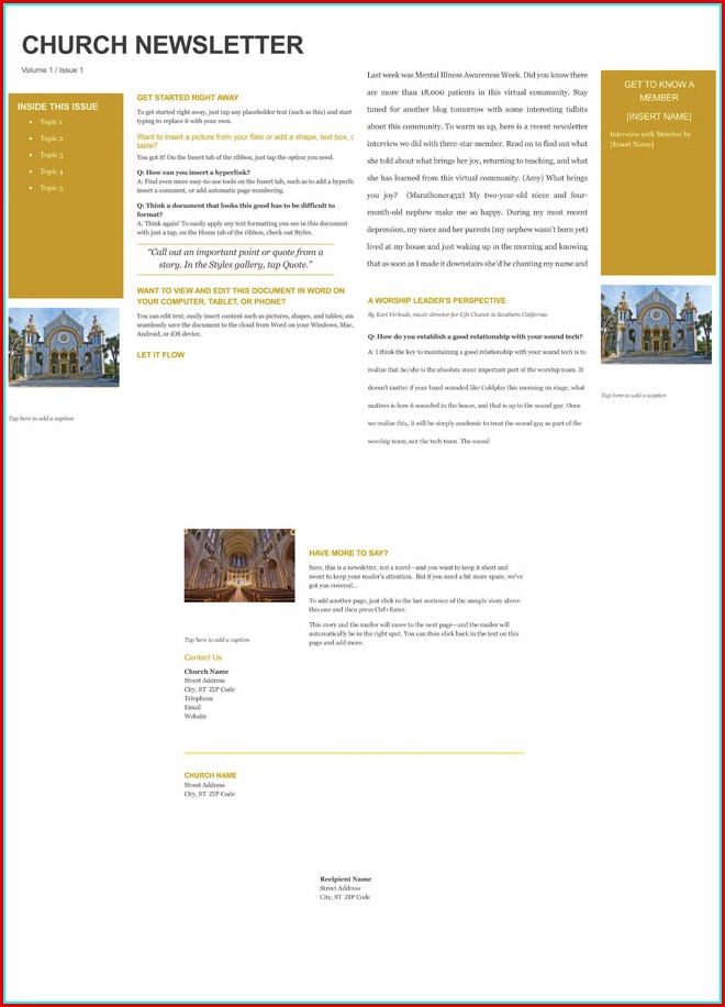 Free Church Newsletter Templates Microsoft Word Free Church Newsletter Templates Microsoft Word