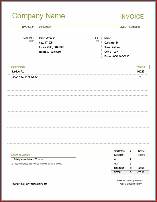 Free Customizable Invoice Templates Free Customizable Invoice Templates
