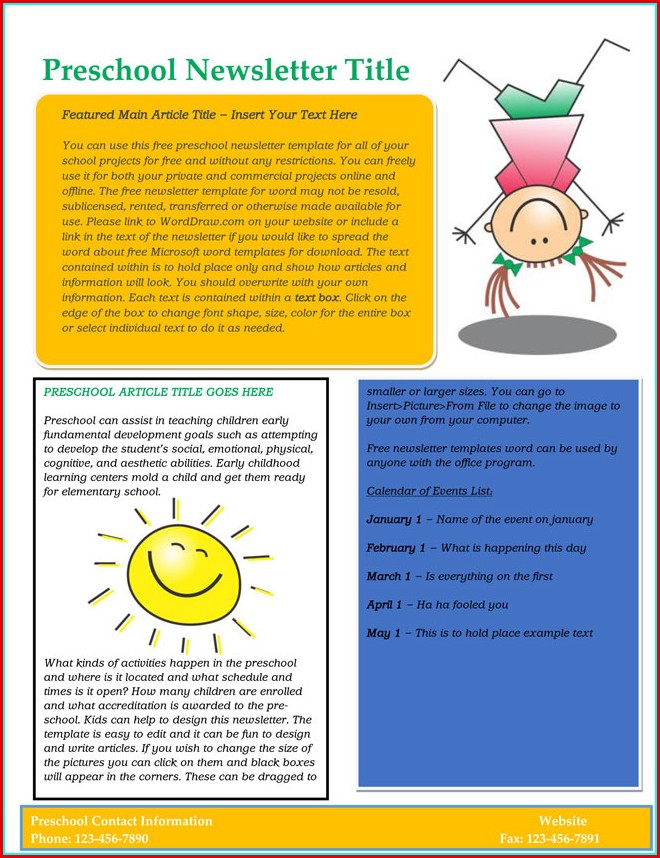 Free Editable Newsletter Templates For Word Free Editable Newsletter Templates For Word