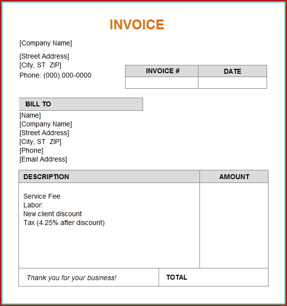 Free Invoice Template Download For Excel Free Invoice Template Download For Excel