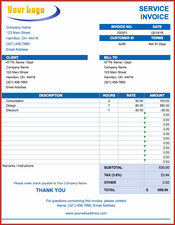 Free Invoice Template For Landscaping Free Invoice Template For Landscaping