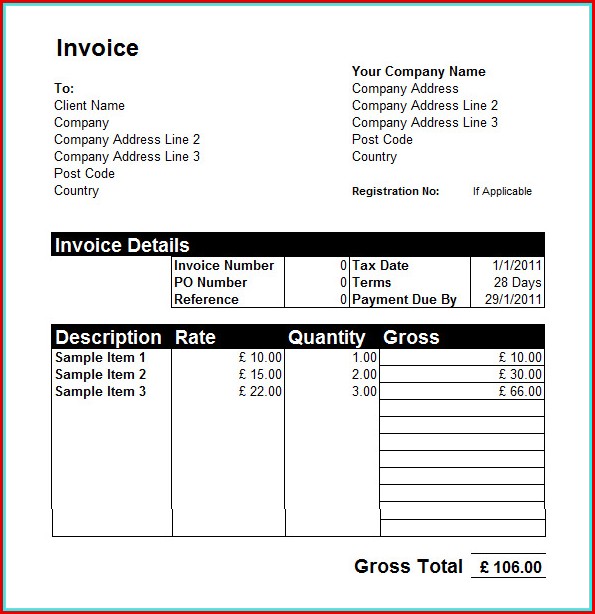 Free Invoice Template No Download Free Invoice Template No Download