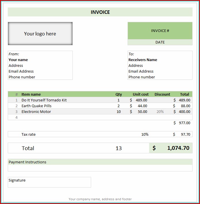 Free Invoice Templates In Excel Free Invoice Templates In Excel