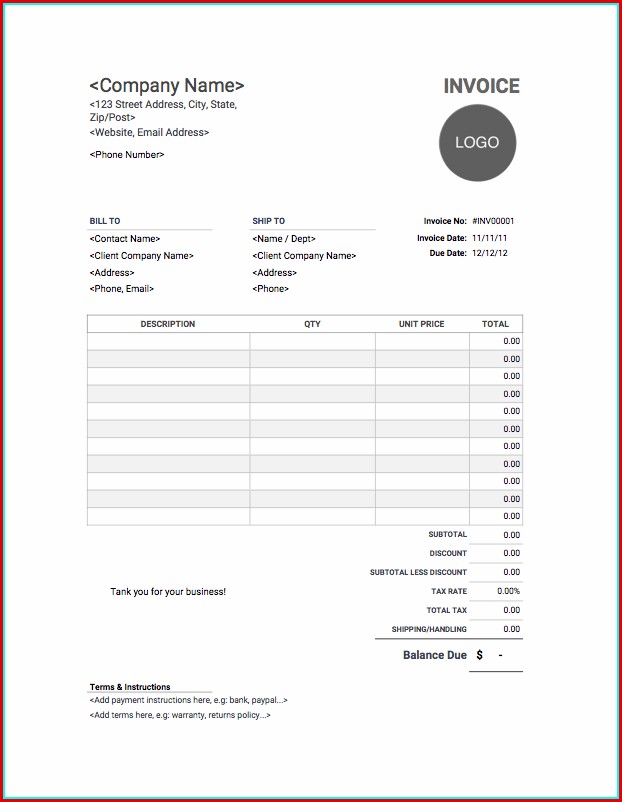 Free Invoice Templates Printable Free Invoice Templates Printable