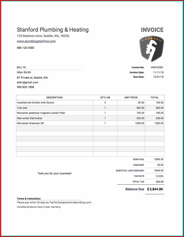 Free Invoice Templates To Fill In And Print Free Invoice Templates To Fill In And Print