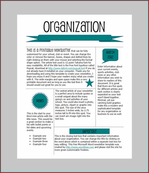 Free Newsletter Templates In Microsoft Word Free Newsletter Templates In Microsoft Word