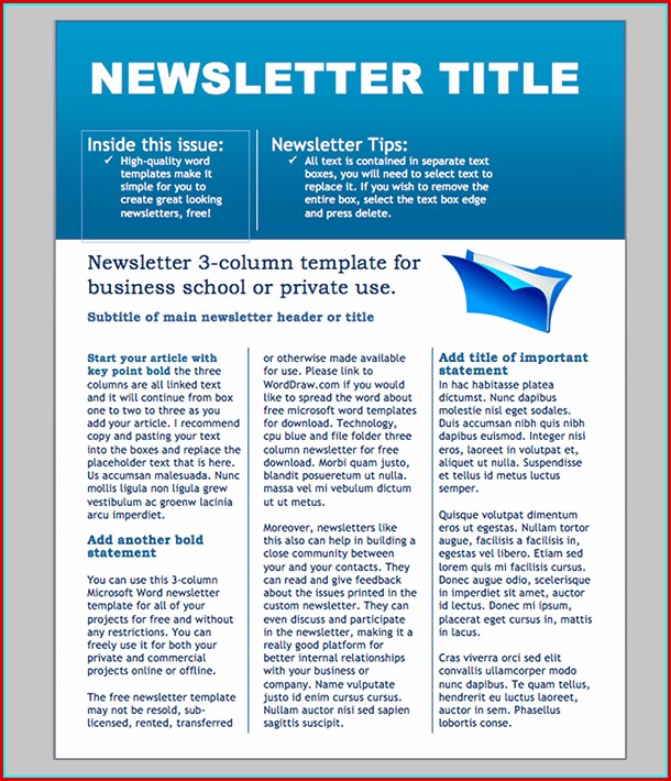 Free Printable Newsletter Templates For Microsoft Word Free Printable Newsletter Templates For Microsoft Word