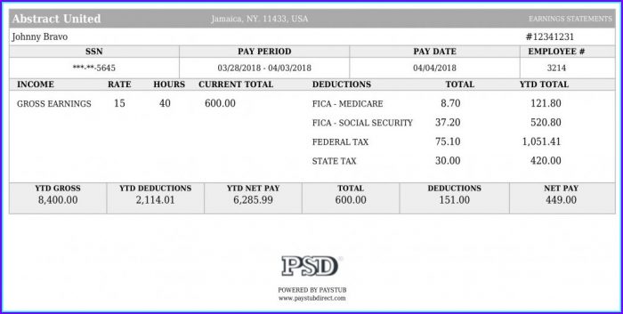 Pay Stub Template Excel Canada Pay Stub Template Excel Canada