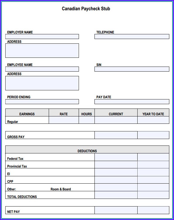 Pay Stub Sample Ontario Templates1 Resume Examples