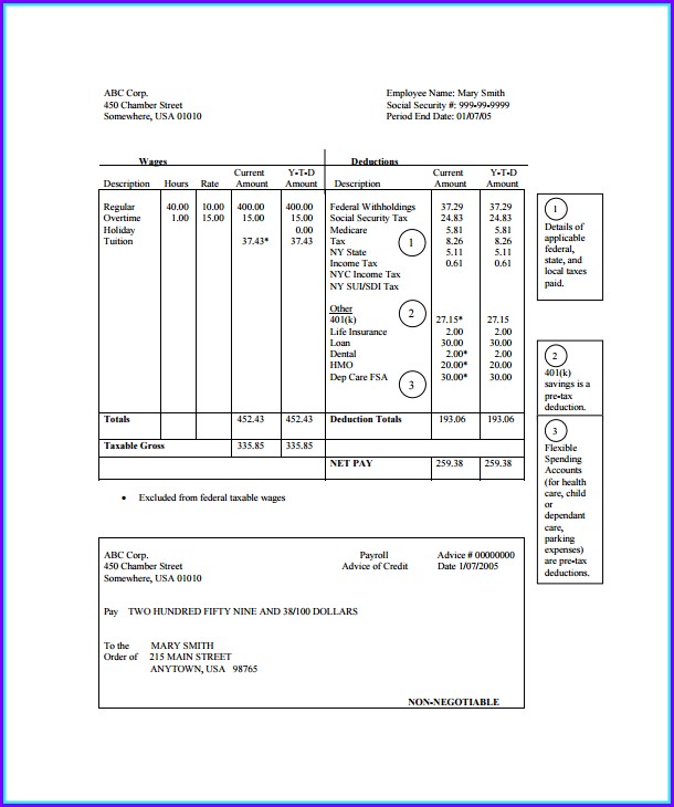 Paycheck Stub Template Mac Paycheck Stub Template Mac