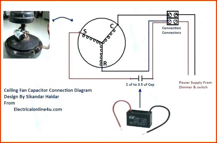 Ceiling Fan Wiring Diagram With Capacitor Ceiling Fan Wiring Diagram With Capacitor