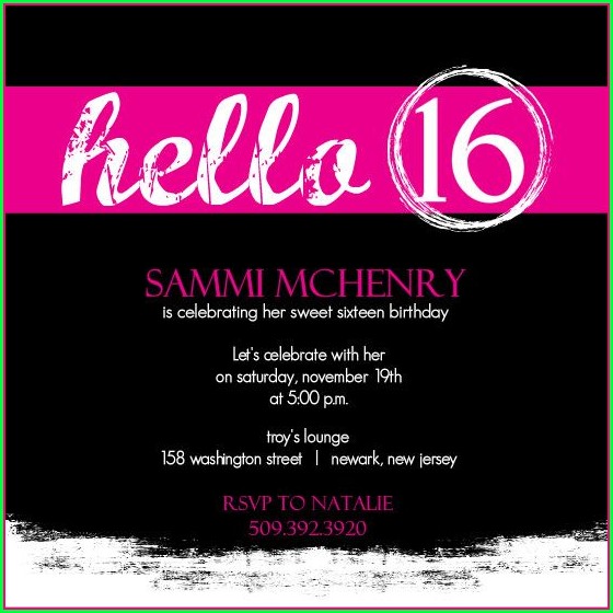 16th Birthday Invitation Templates Free 16th Birthday Invitation Templates Free