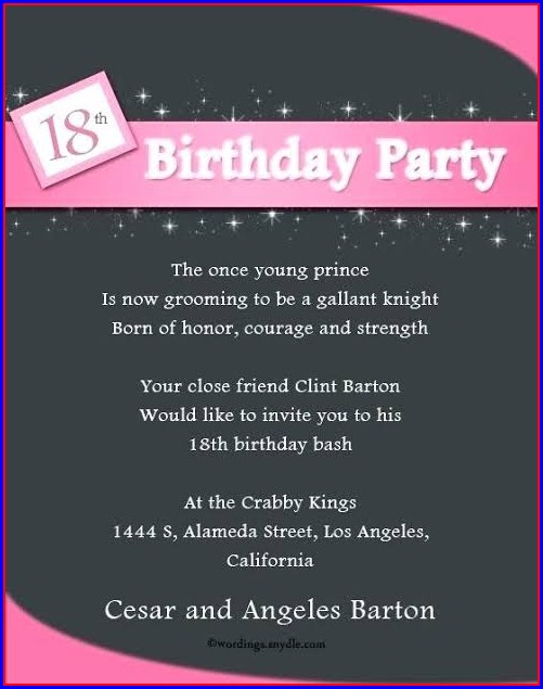 18th Birthday Invitation Templates Free 18th Birthday Invitation Templates Free