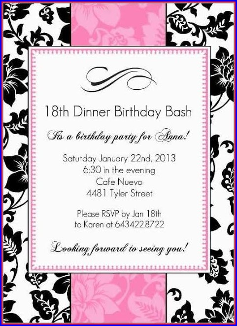 18th Birthday Invitation Templates Printable Free 18th Birthday Invitation Templates Printable Free