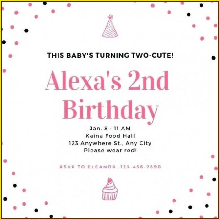 2nd Birthday Invitation Templates 2nd Birthday Invitation Templates
