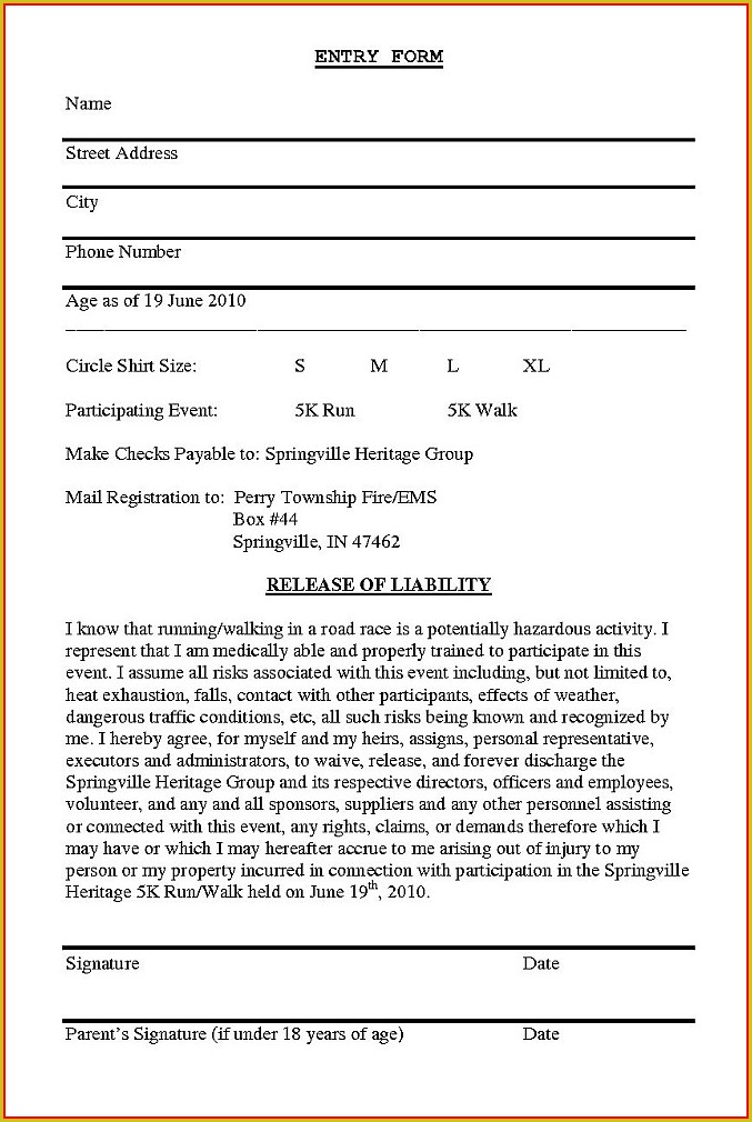 5k Registration Form Template Word 5k Registration Form Template Word