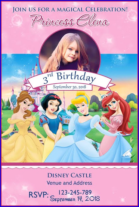 Background Disney Princess Invitation Template Background Disney Princess Invitation Template