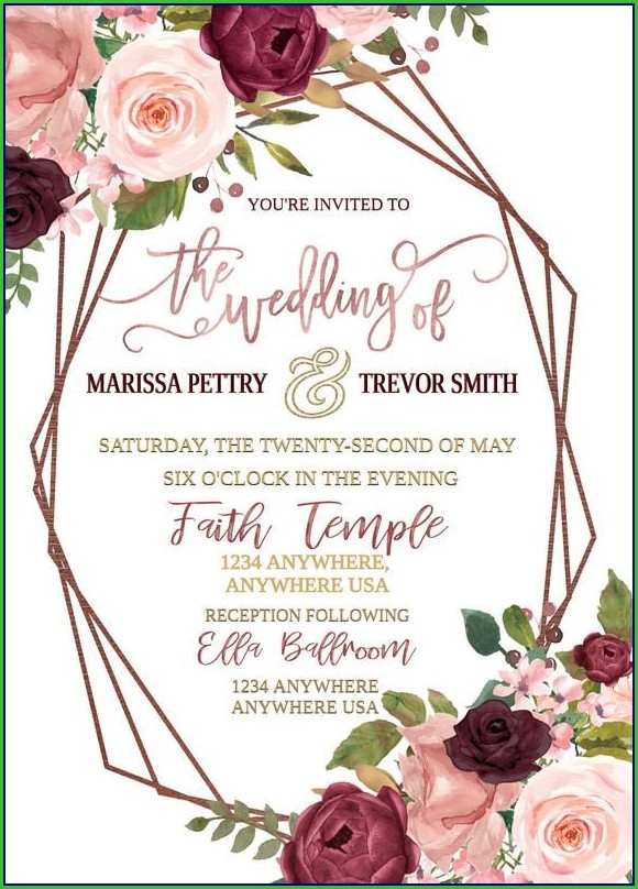 Background Rose Gold Invitation Template Background Rose Gold Invitation Template