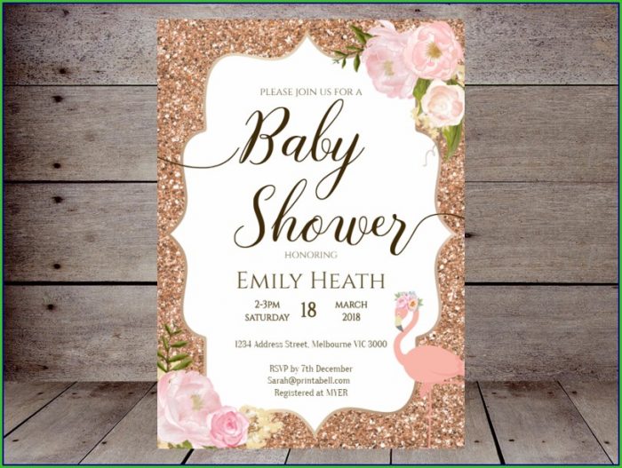 Blank Rose Gold Invitation Template Blank Rose Gold Invitation Template