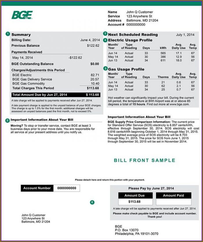 Blank Utility Bill Template Free Blank Utility Bill Template Free