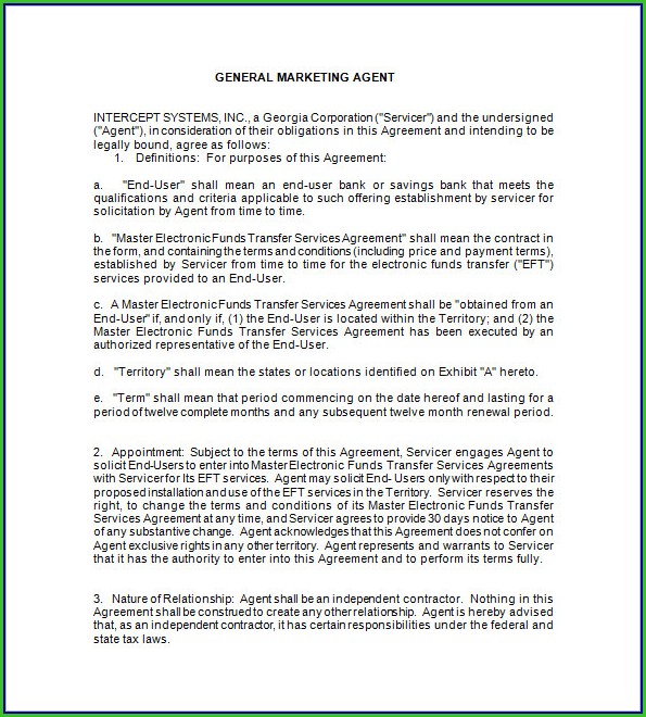 Booking Agent Contract Template Booking Agent Contract Template