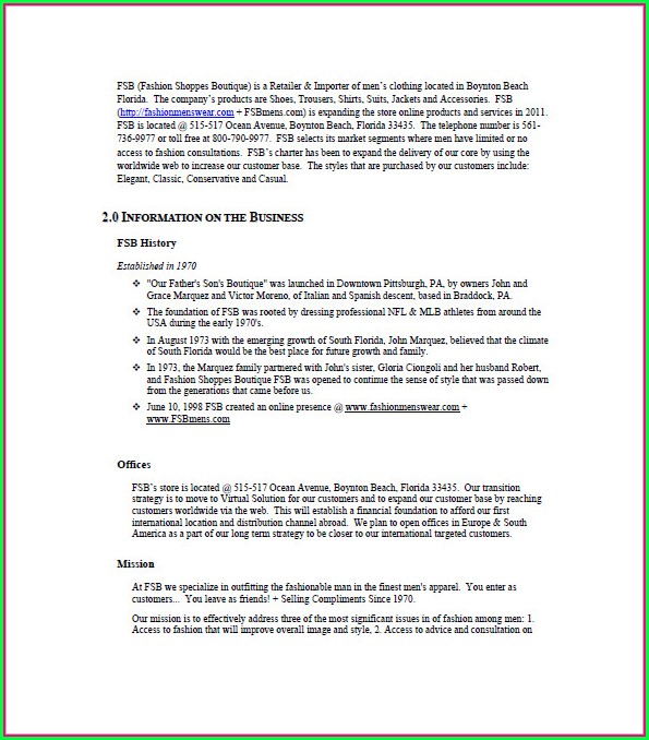 Boutique Business Plan Template Pdf Boutique Business Plan Template Pdf