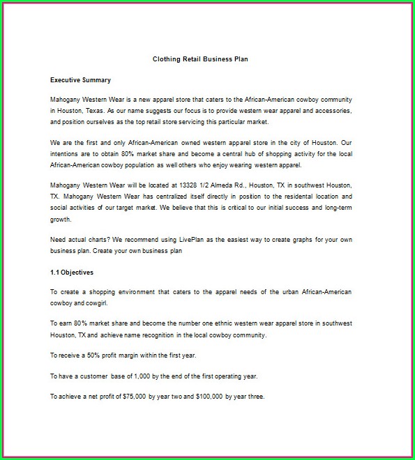 Boutique Business Plan Template Boutique Business Plan Template