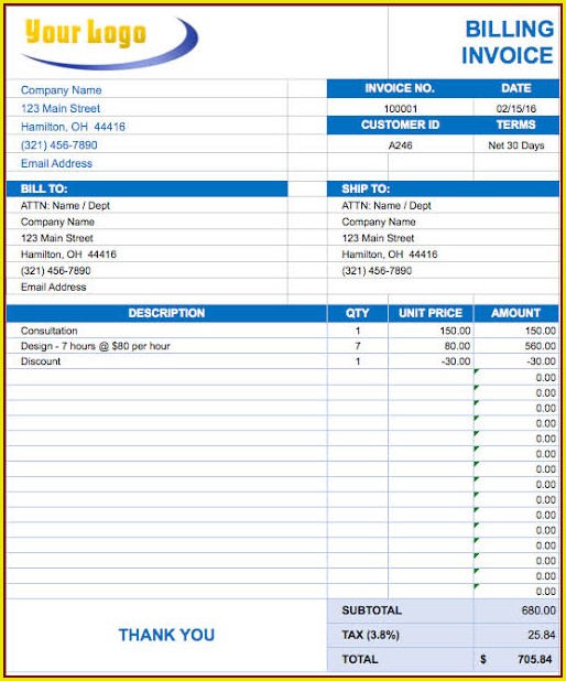 Cash Invoice Template Excel Cash Invoice Template Excel