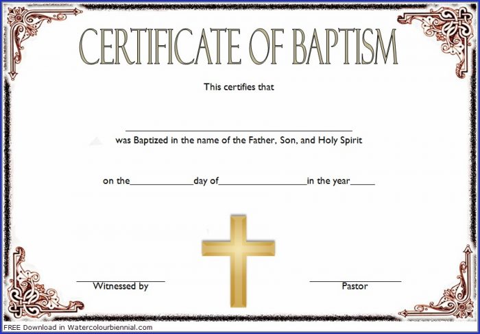Catholic Baptism Certificate Template Word Catholic Baptism Certificate Template Word