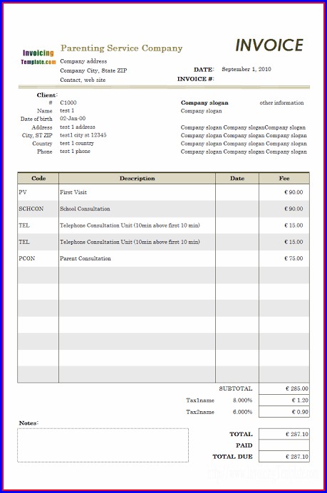 Child Care Invoice Template Uk Child Care Invoice Template Uk