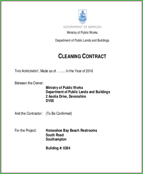 Cleaning Contracts Templates Cleaning Contracts Templates