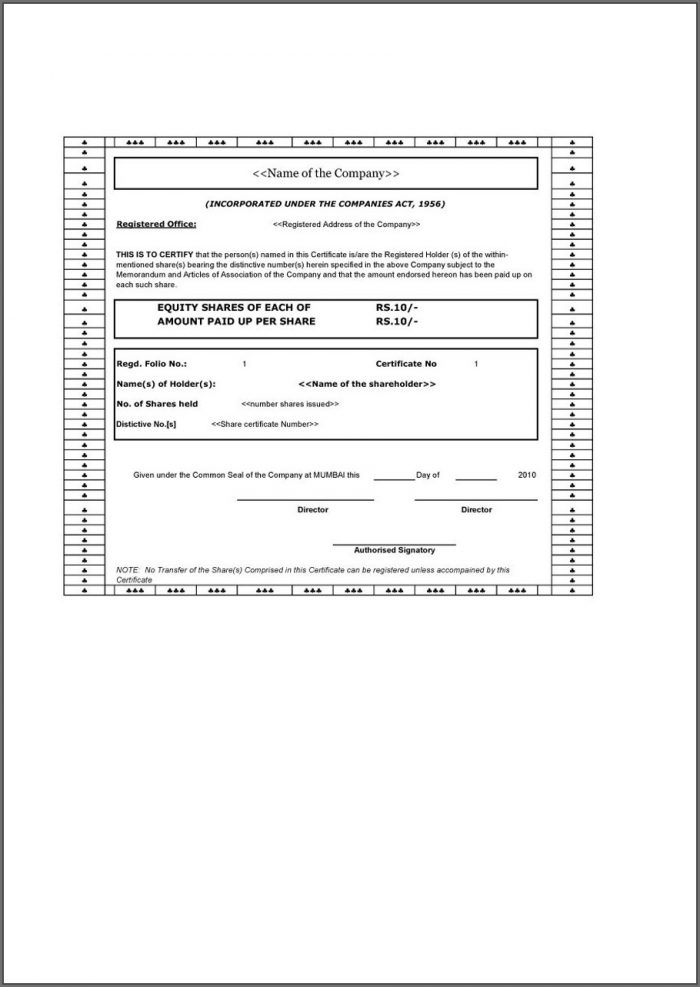 Company Share Certificate Template Uk Company Share Certificate Template Uk