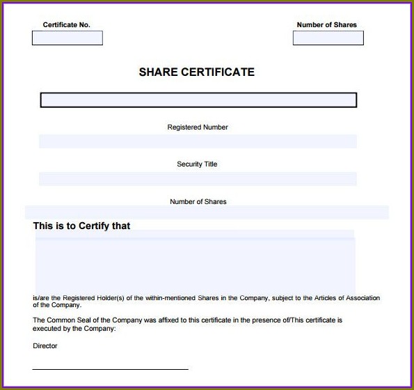 Company Share Certificate Template Company Share Certificate Template
