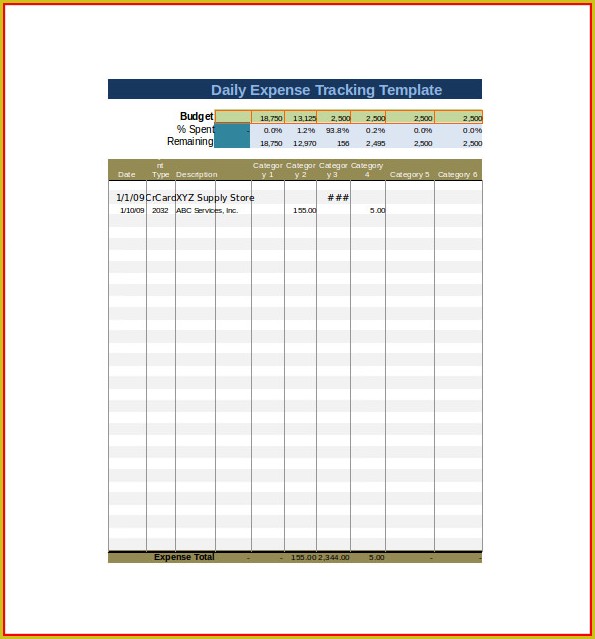 Daily Expense Tracker Template Daily Expense Tracker Template