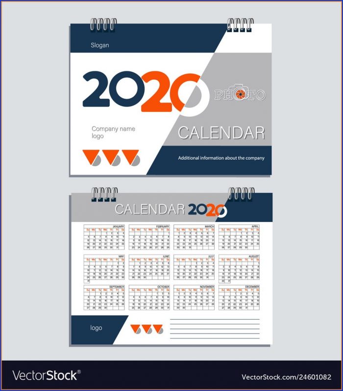 Desk Calendar Template 2020 Desk Calendar Template 2020