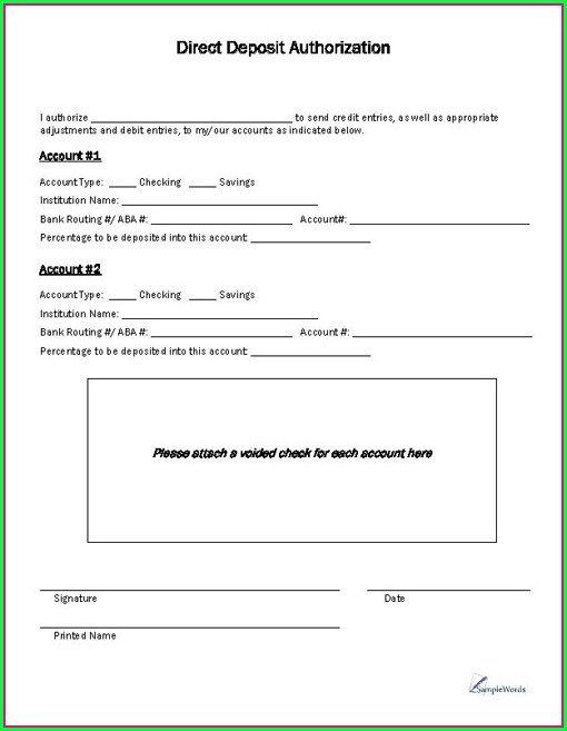 Direct Debit Authorization Form Template Direct Debit Authorization Form Template
