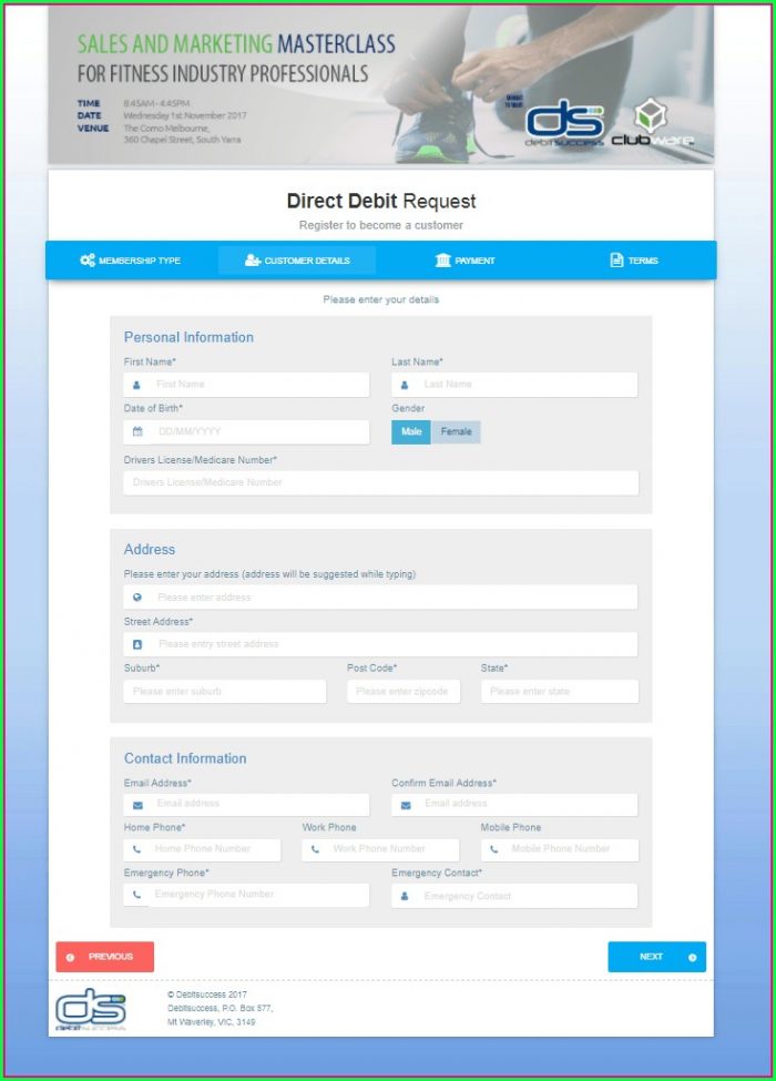 Direct Debit Form Template Australia Direct Debit Form Template Australia