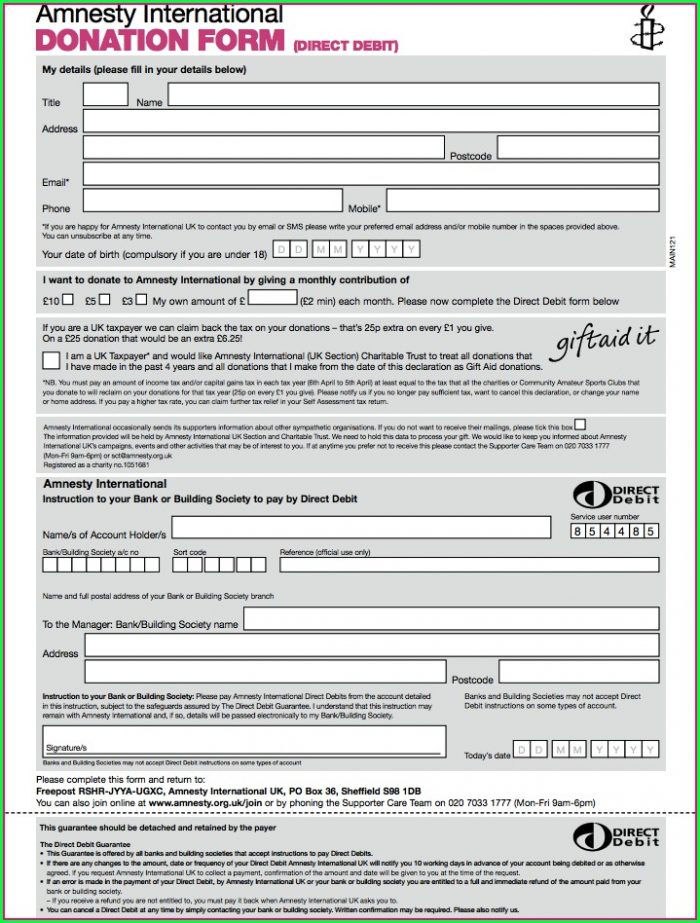 Direct Debit Form Template Free Direct Debit Form Template Free