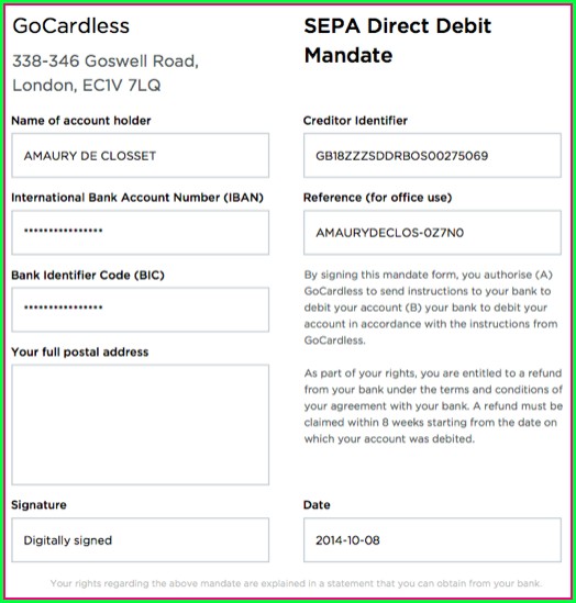 Direct Debit Mandate Form Template Direct Debit Mandate Form Template
