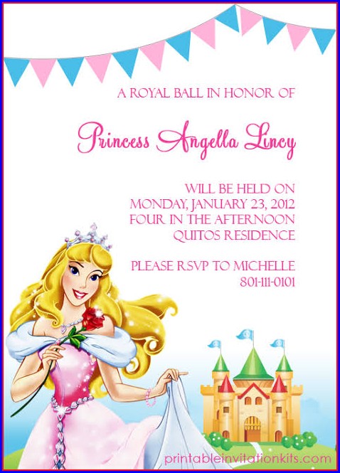Disney Princess Invitation Template Free Disney Princess Invitation Template Free