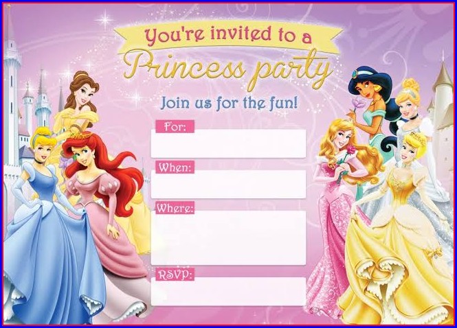 Disney Princess Invitation Template Disney Princess Invitation Template