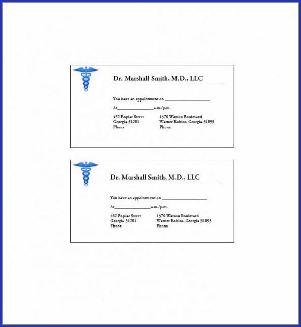 Doctor Appointment Reminder Card Template Doctor Appointment Reminder Card Template
