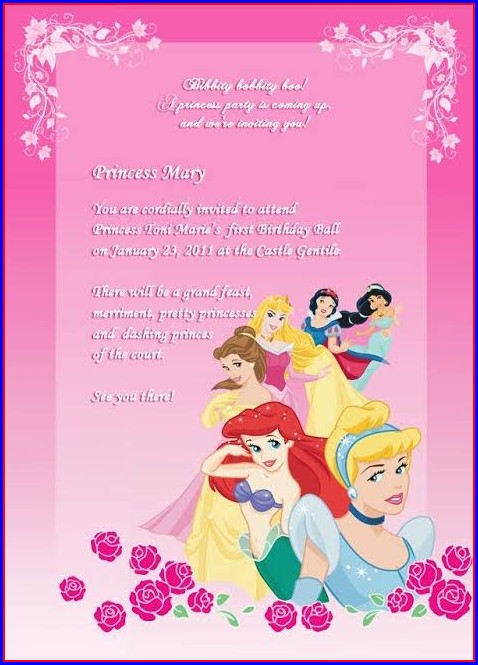 Downloadable Disney Princess Invitation Template Downloadable Disney Princess Invitation Template