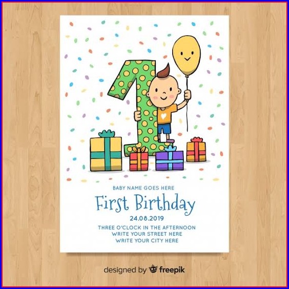 First Birthday Card Template Free First Birthday Card Template Free