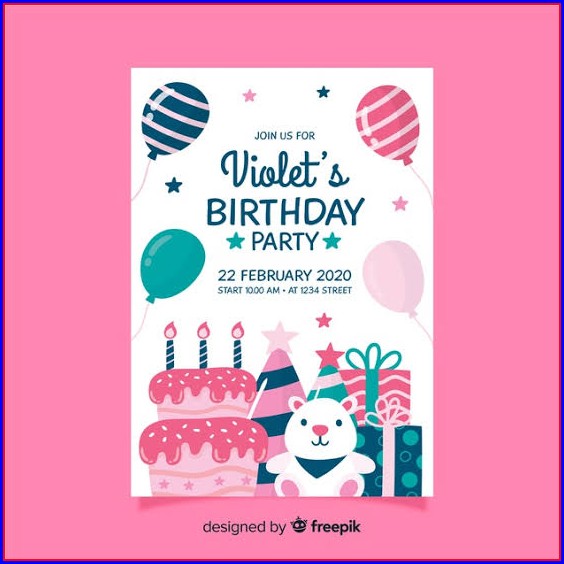 First Birthday Invitation Card Template Free Download